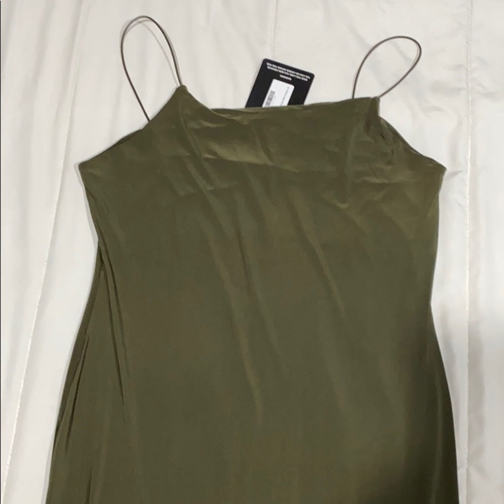 OLIVE GREEN MIDI DRESS